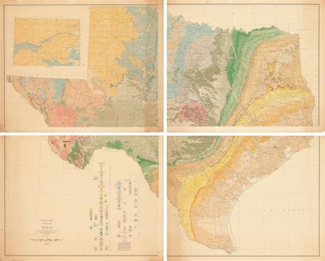 Mammoth 1937 Geologic Map Of Texas Rare And Antique Maps