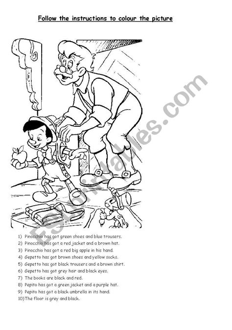 Follow The Instructions And Colour The Picture Esl Worksheet By