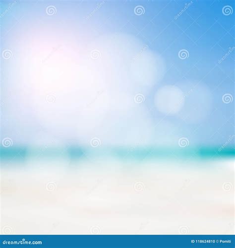 Blurred White Sand Beach With Bokeh Stock Photo Image Of Landscape Sunshine