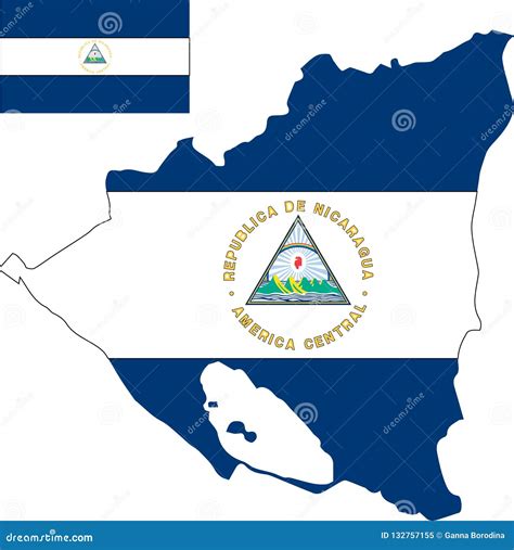 Nicaragua Flag Map