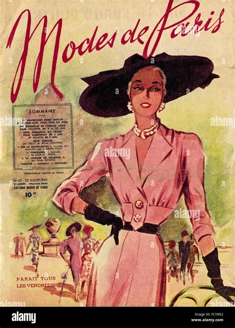 Cover Of Original Vintage French Fashion Magazine Modes De Paris From