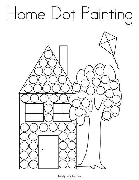 Home Dot Painting Coloring Page Twisty Noodle Do A Dot Bingo