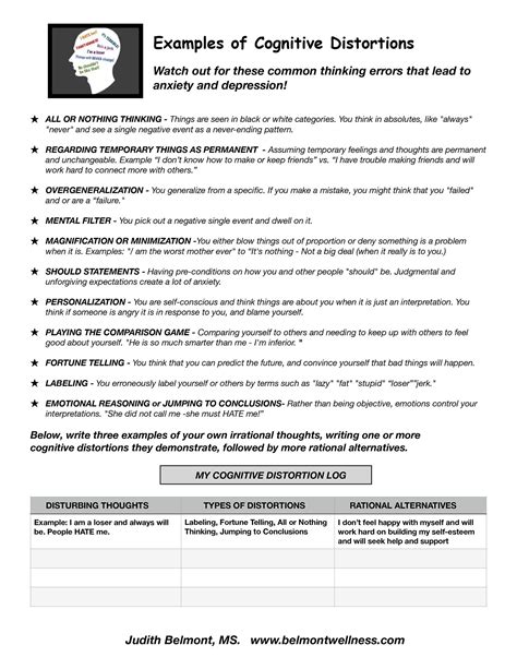 Cognitive Worksheets For Adults Free Attention Exercises For