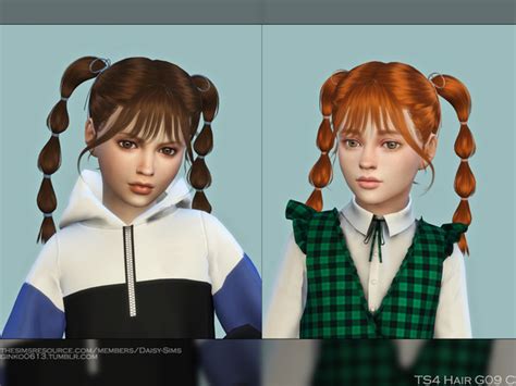 The Sims Resource Child Hair G31c Bubble Braids