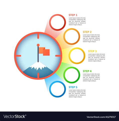 Set Objectives Infographic Chart Design Template Vector Image
