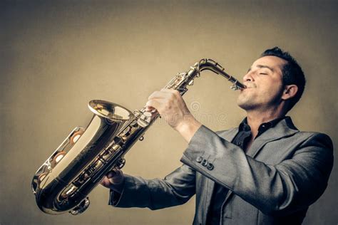 Man Playing Sax Stock Photo Image Of Jazz Happy Instrument 14094560