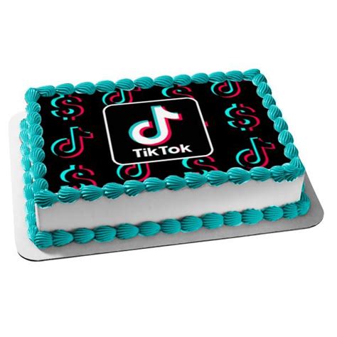 Tik Tok Logo Dollar Signs Edible Cake Topper Image Abpid51986 Walmart