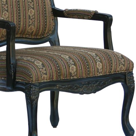 Essex Black Wood Accent Chair With Chenille Upholstery Dcg Stores