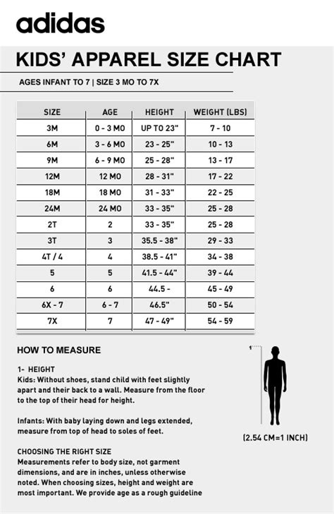 Adidas Size Chart For Boys