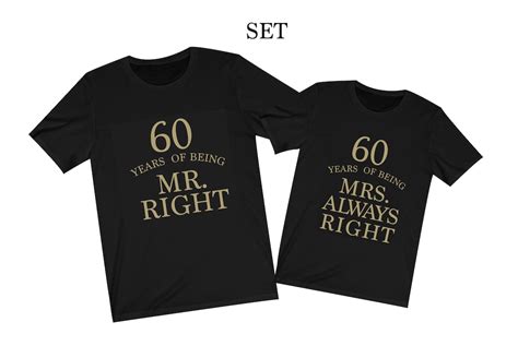 60th Anniversary Couple T Shirts T Unusual 60th Anniversary Etsy