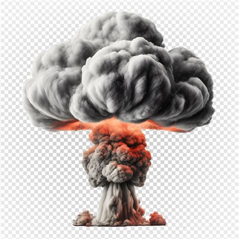 Premium Psd Nuclear Atom Explosions Mushroom Cloud Isolated On