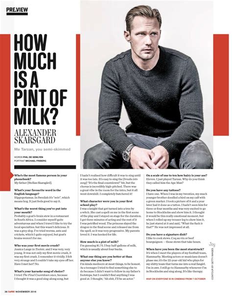 alexander skarsgård interview in empire magazine november 2016 how much is a pint of milk