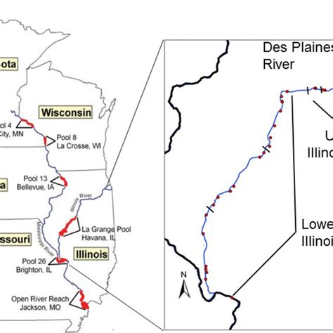 Map Of The Portions Of The Mississippi River And Illinois River