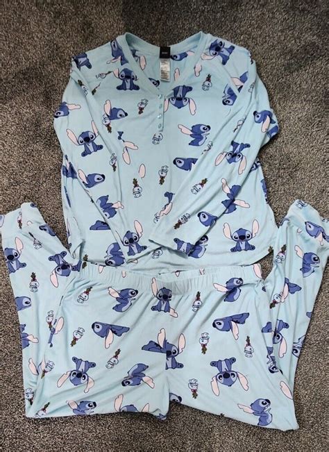 Women S Disney Lilo And Stitch 2 Piece Pajama Set Sz Xl Gem