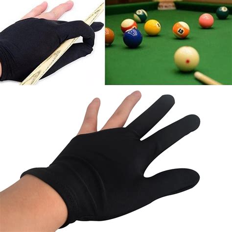 Snooker Pool Billiard Glove Cue Shooter Spandex 3 Finger Glove Left
