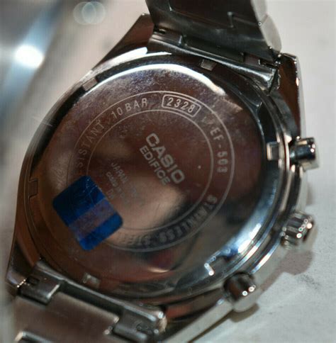 new casio edifice ef 503d 1av men s chronograph black dial watch new battery ebay