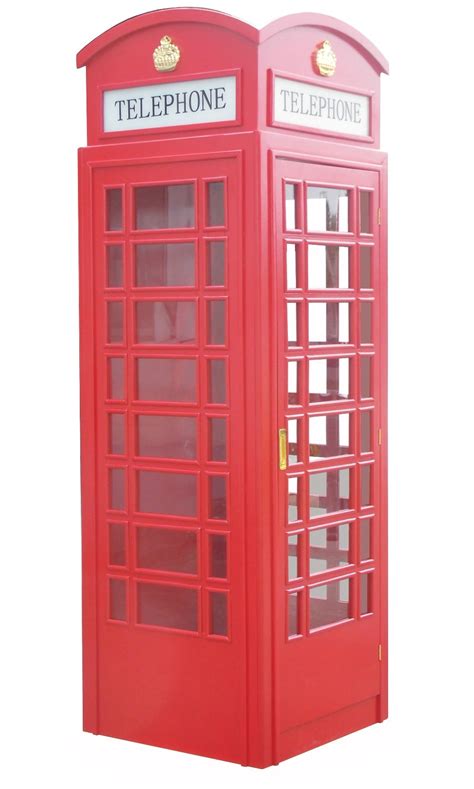 English Style Replica Telephone Phone Booth Painted British Red