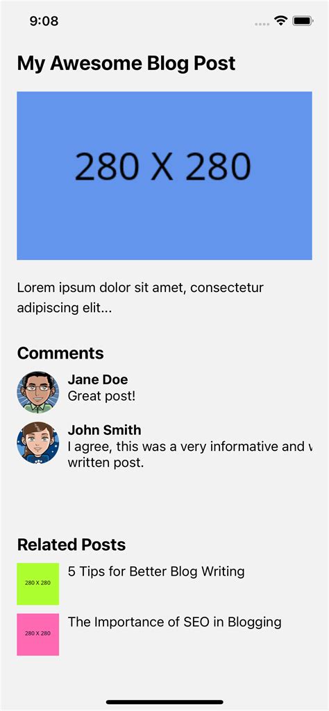 React Native Blog Detail With Comments And Related Posts Template Learn