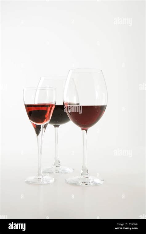 Assorted Red Wines In Glasses Stock Photo Alamy
