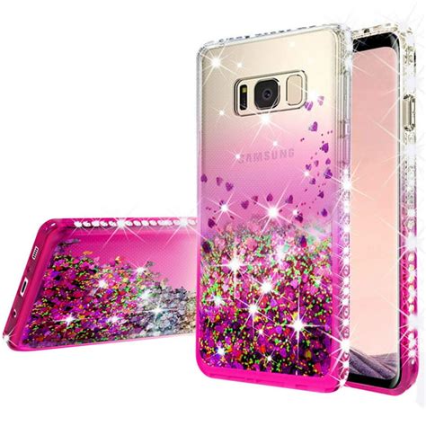 Samsung Galaxy S9 Casew Temper Glass Screen Protector Liquid Glitter
