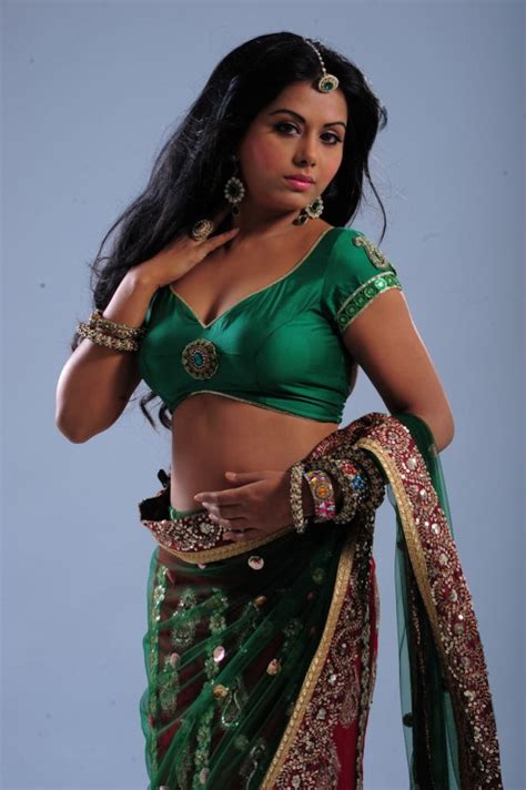 INDIAN ACTRESS Rachana Maurya Green Transparent Net Saree Big Boobs