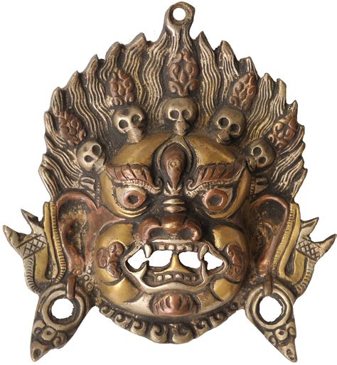 Tibetan Buddhist Mahakala Mask Wall Hanging Exotic India Art