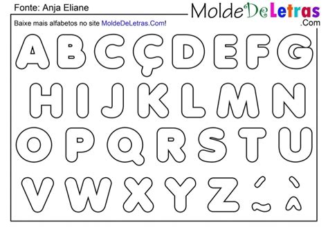 Aprenda a fazer moldes de letras para utilizar em diversos tipos de artesanatos. Molde de-letras-fonte-anja-eliane