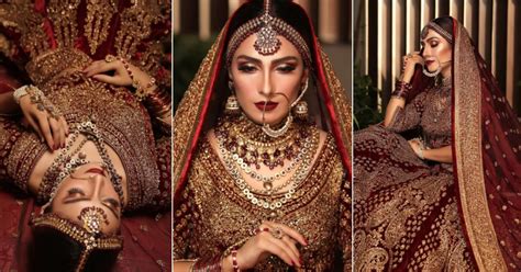Ayeza Khan Looks Ethereal In Deep Red Bridal Ensemble Lens