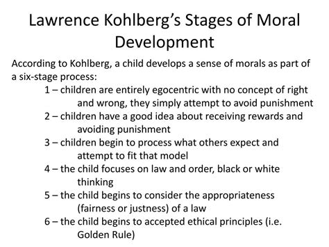Lawrence Kohlberg Moral Development Examples