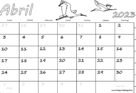 Calendario Abril 2023 Para Imprimir Imprimir El Pdf Gratis