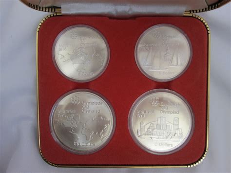 Montreal Olympics Xxi 4 Coin Uncirculated Set Silver Series Vi Royal
