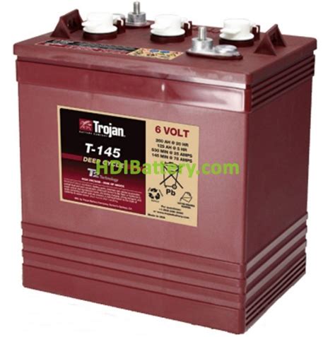 Batería De Plomo ácido Abierto Trojan T 145 6 Voltios 260 Amperios