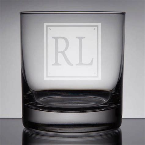 Personalized Whiskey Glass Two Letter Monogram Etched Rocks Etsy Monogram Whiskey Glass