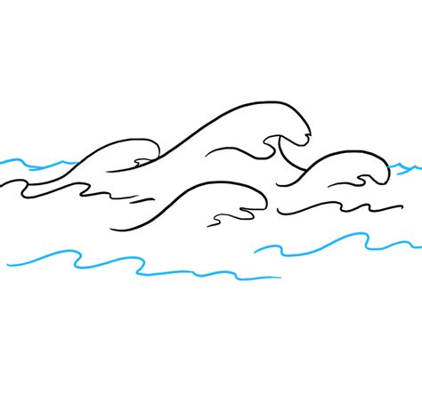 Как нарисовать волны карандашом поэтапно для детей — Пошаговые уроки