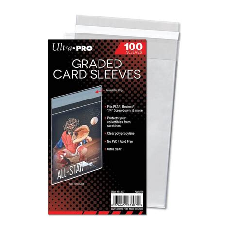Ultra Pro Card Sleeves Graded Resealable 100ct Collectible Madness