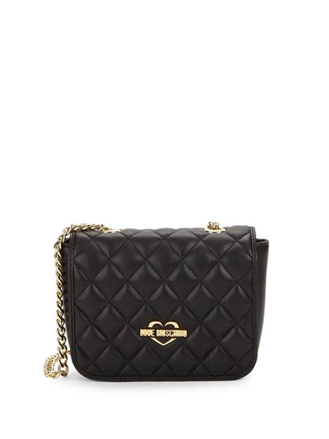 Love Moschino Black Diamond Quilted Crossbody Bag Quilted Crossbody