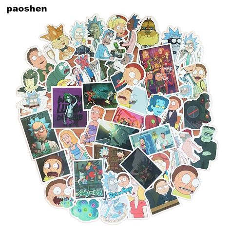 47 Pcs Rick And Morty Pvc Waterproof Cartoon Adesivos Sticker For