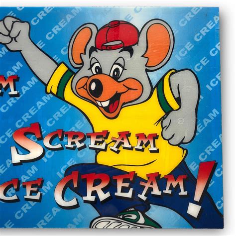 Rare Chuck E Cheeses In Store Ice Cream Machine Display Sign Ebay