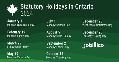 2024 Statutory Holidays In Ontario The Complete List
