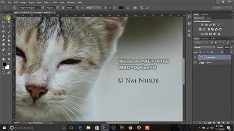 How To Add Copyright Symbol Or Watermark On Photos In Photoshop Youtube
