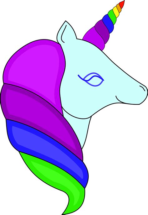 Unicorn Unicorn Head Rainbow Tek Boynuzlu At Unicorn Resmi Clipart