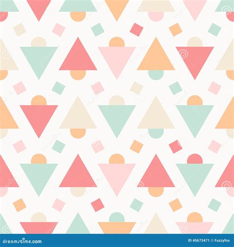 Geometric Abstract Pastel Seamless Pattern On White Stock Vector