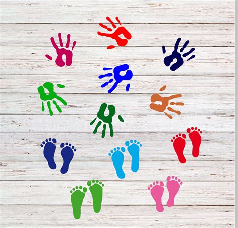 Hands Feet Prints Svg One Svg File Easily Separated In Design Space