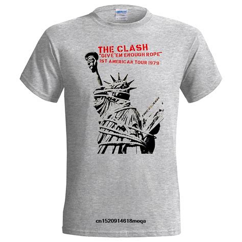 Gildan Funny T Shirts Clash Give Em Enough Rope Usa Tour Poster Mens