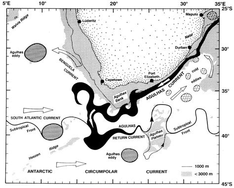Various forces act upon ocean water, causing it to move. Figure 28. Agulhas Current and Agulhas Retroflection (south of Africa) and associated currents ...