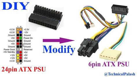 24 Pin To 6 Pin Pci Atx Main Power Supply Modify Diy Youtube