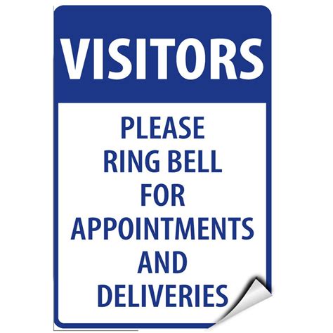 Visitors Please Ring Bell For Appointments And Deliveries Label Decal