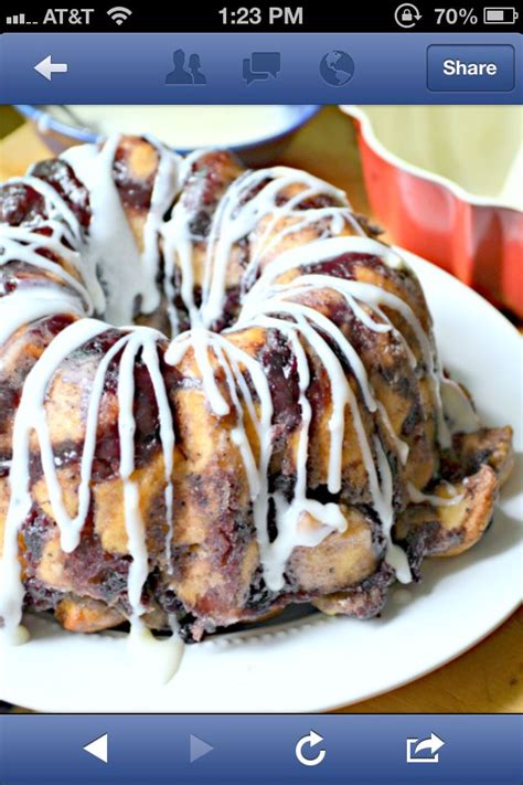 Place the pieces in the pan with the butter mixture and use your hands to. Blueberry Monkey Bread 4 cans Pillsbury biscuits 1/2 c ...