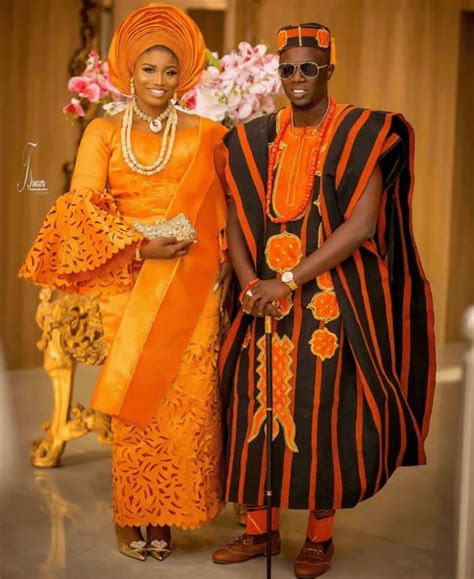 Clipkulture Yoruba Couple In Lovely Aso Oke Traditional Wedding Attire