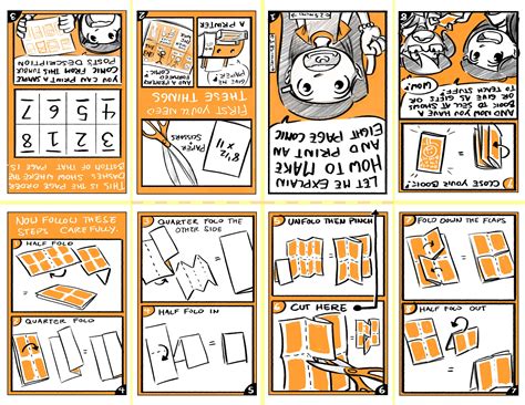 How To Make An 8 Page Comicbooklet With A Single Sided Sheet Of Paper